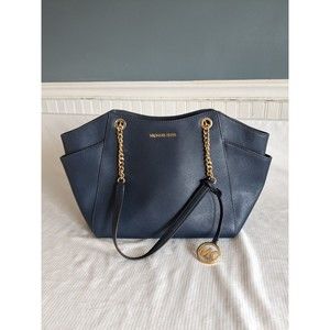 Michael Kors Women's Jet Set Travel Tote, Large - Navy Blue